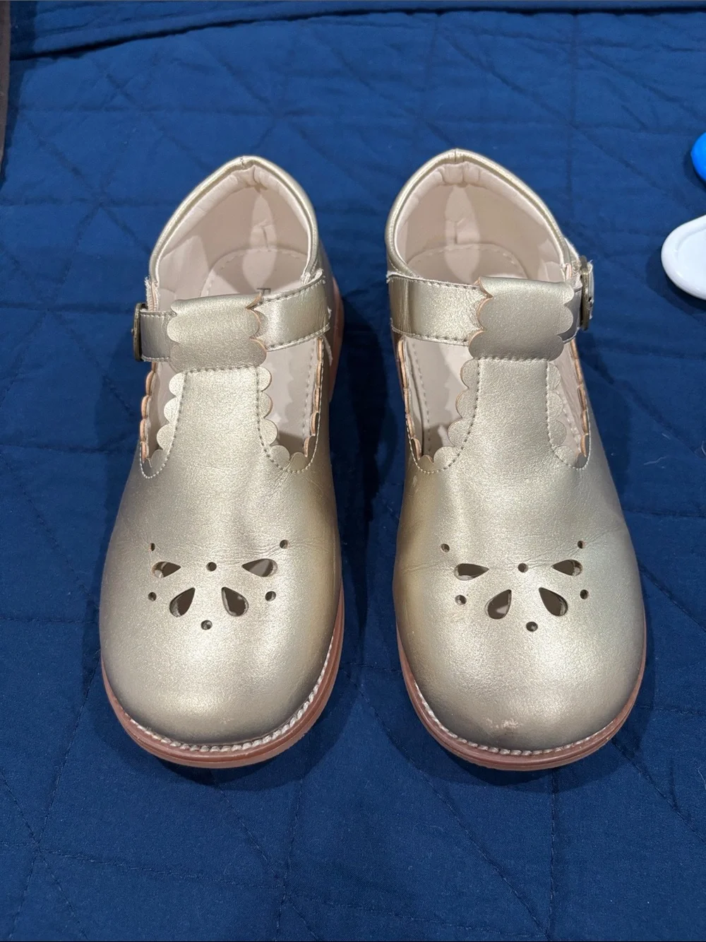 Kids' Felix and Flora Gold Mary Jane Shoes